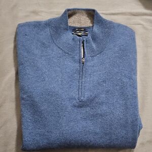 Club Room Heather Blue Zip-Up Sweater